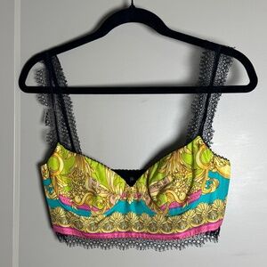 VERSACE Lace Bralette Crop Top, size 42